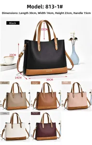 Litchi pattern leather tote bag available in six colors with fashion lettering detail