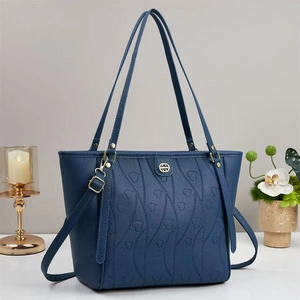 Sac Fourre-Tout en Cuir PU à Gaufrage de Cœur à la Mode Grande Capacité Sac à Main pour Femmes Casual Bandoulière