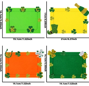 Cornici in feltro per San Patrizio con quadrifogli e decorazioni festive portafortuna