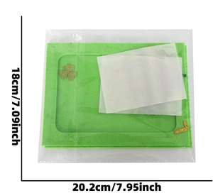 DIY St. Patrick's Day non-woven photo frame kit with shamrock and dimensions