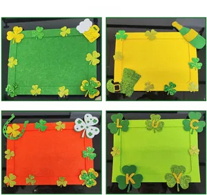 Set di 4 cornici per foto fai-da-te per San Patrizio con quadrifogli e motivi fortunati