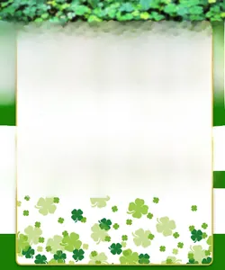 Detailed size specifications for St. Patrick's Day clover glasses made of felt and plastic