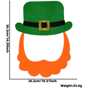 Chapeau de lutin de la Saint-Patrick avec barbe orange et détails de taille précis