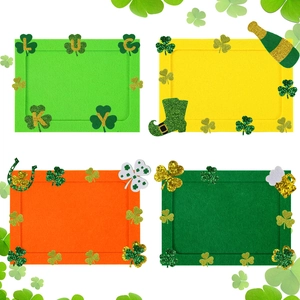 St Patrick Day DIY Felt Photo Frame Shamrock Glitter Photo Prop Irish Party Decorations For Festival Celebration Home Decor