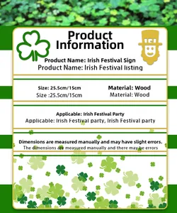 Detailed dimensions of Saint Patrick's Day shamrock wood sign for Irish party decor