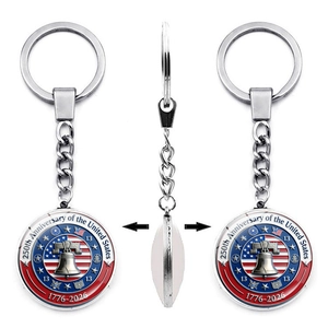 Detail of USA 250th Anniversary keychain with Liberty Bell and 1776-2026 engraving