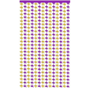 2m purple and gold graduation party foil fringe curtain with graduation cap patterns