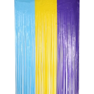 Blue yellow and purple tricolor fringe curtain for party wall decoration backdrop