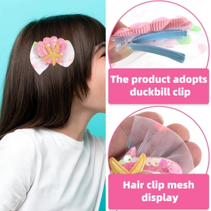 Barrette coquillage à paillettes thème océan avec étoile pour fête d'enfants
