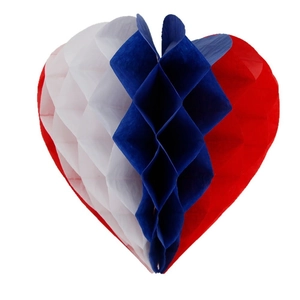 Red white and blue heart honeycomb paper hanging decoration for Independence Day party