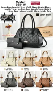 Three-piece handbag set featuring quilted embossed texture and versatile carrying options