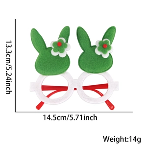 Occhiali da festa con orecchie di coniglio pasquale, dimensioni 13,3x14,5 cm