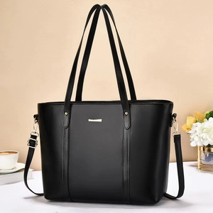 Minimalist PU Leather Tote Bag Large Capacity Commuting Handbag With Removable Shoulder Strap Elegant Daily Shoulder Bag Women