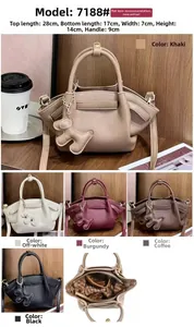Litchi texture shoulder bag dimensions guide and multi-color collection with puppy charm