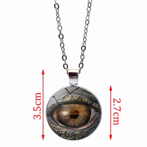 Collana con ciondolo occhio del male in vetro e lega, dimensioni 3,5 cm x 2,7 cm