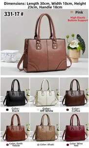 Detailed size guide for the large tote bag showing dimensions 30x10x23cm across seven colors