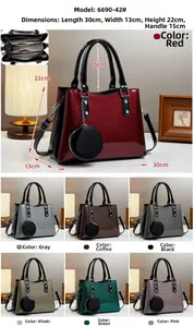 Detailed dimensions and 7 color options for this stylish glitter texture handbag