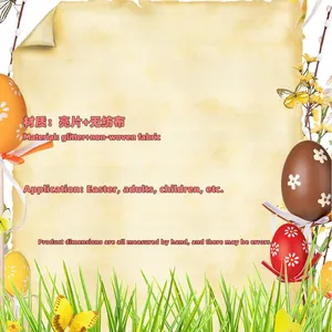 Detailed size chart and specifications for sequin Easter headband with bunny ears