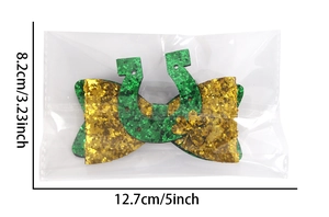 Pince à cheveux fer à cheval paillettes vertes avec trèfle pour la Saint-Patrick 12,7cm