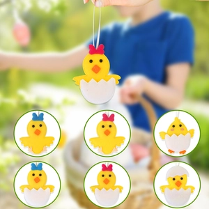 Easter felt chick doll pendants in vibrant colors for holiday party hanging decorations
