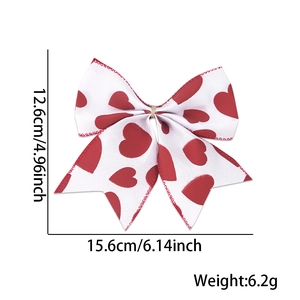 Deko-Schleife mit roten Herzen für Valentinstag Hochzeit Party-Deko 15x12cm
