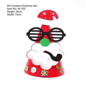 DIY Christmas paper hat for kids showing 24cm height and 14cm width dimensions