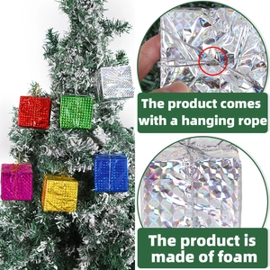Coffrets cadeaux colorés en mousse laser pour décorations de sapin de Noël