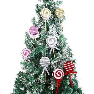 Decorazioni Natalizie a Lecca-Lecca con Brillantini Spirale a Strisce in Schiuma Caramelle Ciondoli per Albero di Natale Festa Casa Regalo
