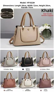 Detailed view of women's tote bag showing internal compartments and color options
