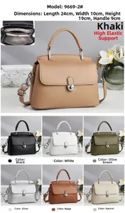 Litchi texture leather handbag dimensions 24cm x 10cm x 19cm with various color options