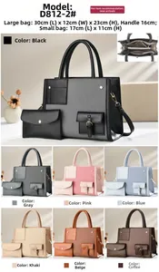 Detailed size specifications for bicolor tote bag set with dimensions and color options