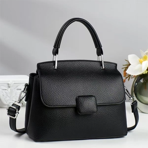 Sac À Épaule En Cuir PU Grain Litchi Pour Femme Avec Poignée Supérieure Bandoulière Amovible Rabat Sac À Main Commute