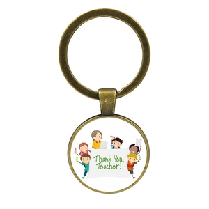 Porte-clés en Alliage de Zinc avec Cabochon en Verre Merci Professeur Bronze Antique Cadeau de Remise de Diplôme pour Enseignants