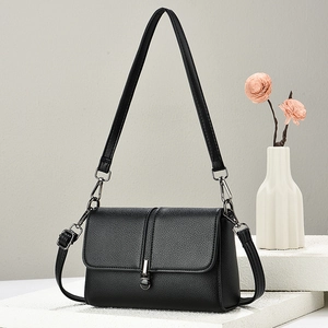 Borsa A Tracolla Da Donna In Pelle PU Motivo Litchi Patta Borsa A Spalla Vintage Piccola Quadrata Pendolare Elegante