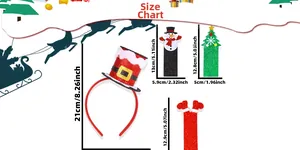 Größentabelle für glitzernde Weihnachtsmützen und Rentiergeweihe Stirnbänder für Partys