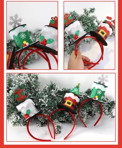 Details von Weihnachts-Haarreifen mit Mini-Zylindern in verschiedenen glitzernden Designs