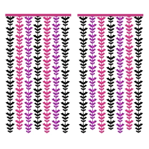 Halloween Glossy Bat Tinsel Curtain Multicolor Metallic Foil Fringes Door Curtain For Haunted House Party Backdrop Decoration