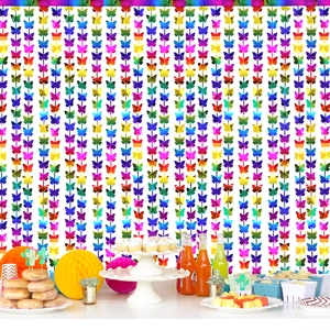 Cortina de flecos de mariposas de 2m para decoración de fondo de fiesta de cumple