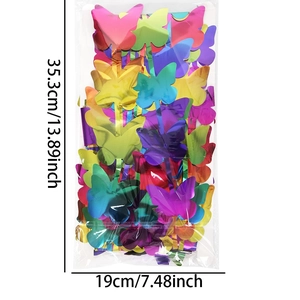 Cortina de flecos mariposa de 2m con mariposas coloridas de aluminio para fiesta