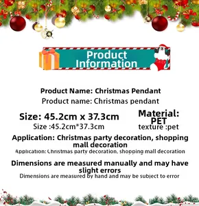 Detailed PET Christmas pendant specification showing 45.2cm by 37.3cm dimensions