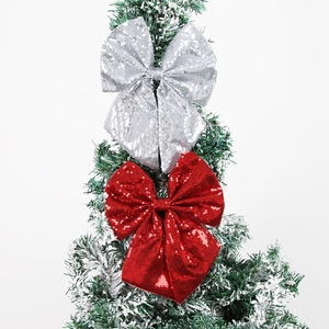 Große Pailletten Weihnachts Schleife Ornament Glitzer Schleife Für Weihnachtsbaum Party Dekoration Heim Festbedarf