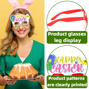 Easter cartoon party glasses for kids with Happy Easter egg and chick patterns