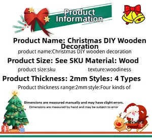 Detail showing 2mm thickness and wood material of DIY Christmas puzzle decorations