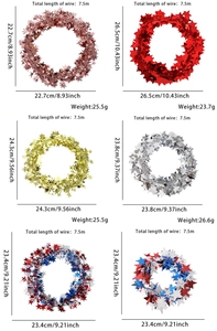 Detail of 7.5m star wire tinsel garland in six metallic colors for festive decoration