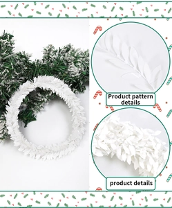 Macro detail showing texture of white leaf wire garland for DIY holiday wreath making