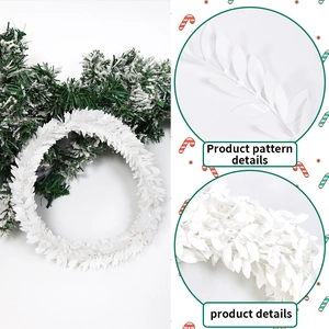 White Christmas leaf wreath decoration with realistic textures and detailed foliage patterns