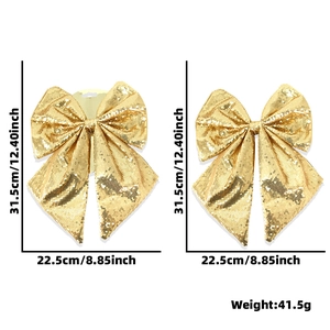 Fiocco natalizio con paillettes dorate e misure 31,5x22,5cm per decorazioni fai-da-te