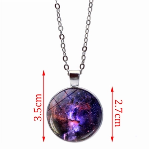 Cosmos nebula galaxy pendant necklace with 2.7cm glass stone and 3.5cm total height