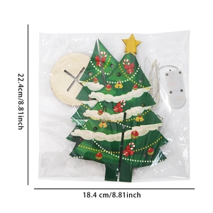 DIY Wooden Christmas Tree Desktop Ornament Kit with LED Copper Wire Fairy Lights