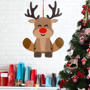 Christmas Hanging Decorations Felt Non-woven Fabric Santa Claus Snowman Reindeer Articulated Door Wall Home Party Decor